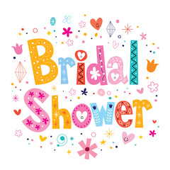 Fototapeta premium Bridal shower card lettering decorative type design