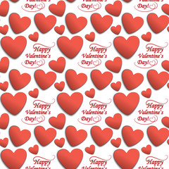 Decorative paper hearts in seamless pattern