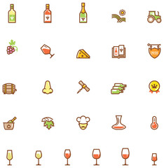 Wine icon set