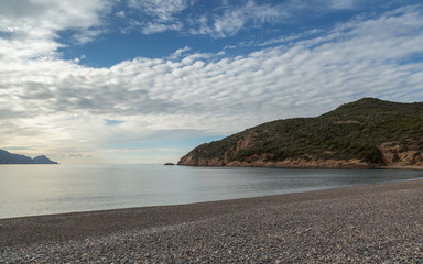 Fototapeta na wymiar Bussaglia beach on west coast of Corsica