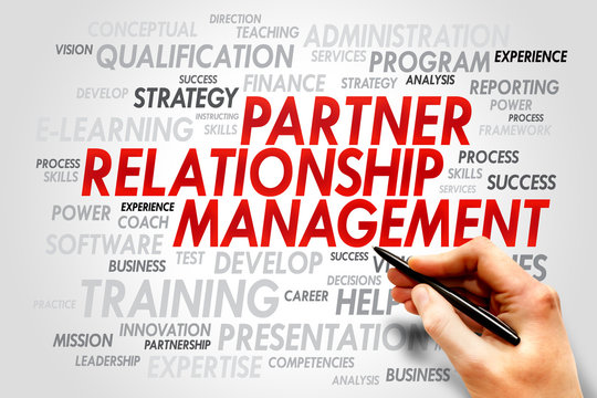 Partner Relationship Management word cloud, business concept