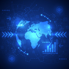 vector abstract global future technology, telecoms background