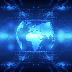 Obraz premium vector abstract global future technology, telecoms background