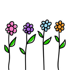 Doodle illustration of flowers
