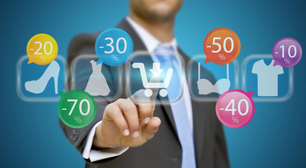 Businessman shopping online