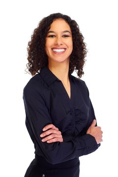 Young smiling business woman portrait.