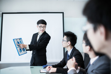Business man making a presentation at the office