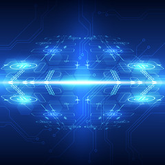 Abstract technology blue background. Vector illustration.