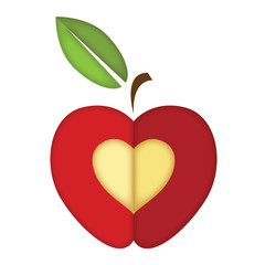 apple with heart vector