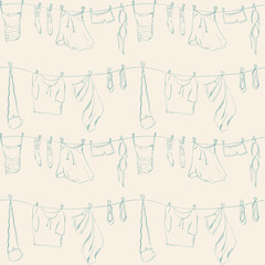Seamless pattern with clothes.