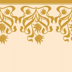 Vector seamless border in Victorian style
