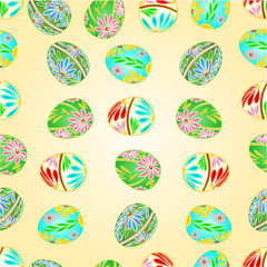 Seamless texture Easter eggs floral pattern vector illustration