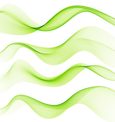 Set of Abstract smoke  curved lines