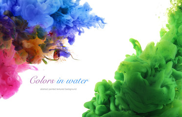 Acrylic colors in water. Abstract background.