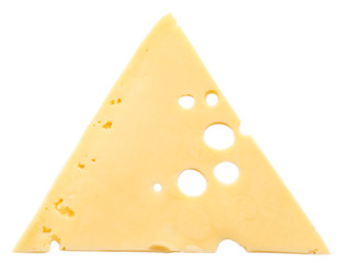 Sliced cheese isolated on white background