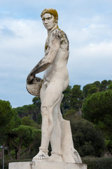 statue of ball player, Mennea stadium, Rome