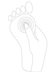 Illustration einer Fußreflexzonenmassage