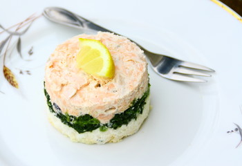 terrine de saumon,épinards