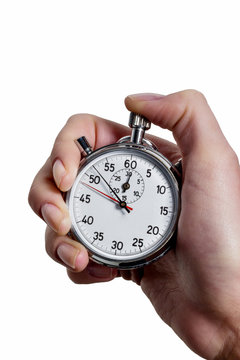 Hand mit Stoppuhr