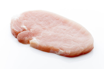 Pork chop on a white background.