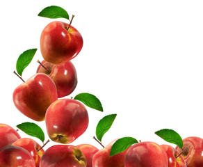 Close Up Shot Of Beautiful Red Apples/ Horizontal Shot/ Lots Of