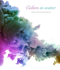 Fototapeta premium Acrylic colors and ink in water. Abstract background.
