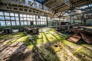 Jupiter Factory in Pripyat ghost town, Chernobyl Zone, Ukraine