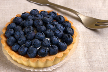Tartlet with fresh blueberries