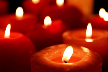 Burning candles close-up