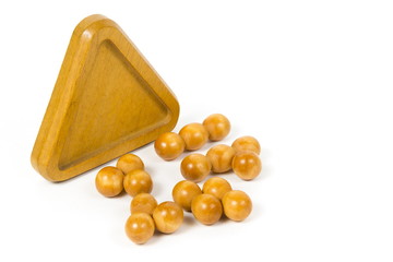 wooden puzzle, isolated image