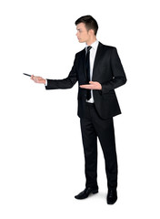 Business man presenting something