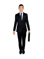 Business man looking camera