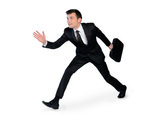 Young business man running