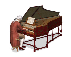 18th Century Man Playing Harpsichord