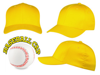 yellow baseball cap set