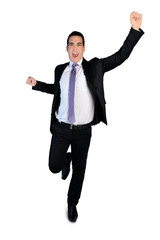 Business man winner finish