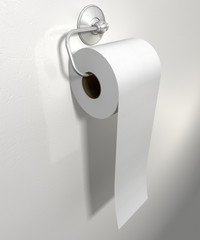 Toilet Roll On Chrome Hanger