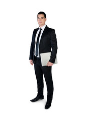 Business man with laptop