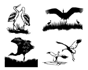 Scherenschnitte Störche S.Beug