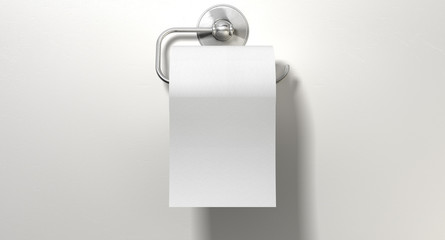 Toilet Roll On Chrome Hanger