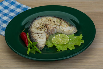 Grilled shark steak