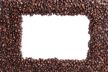 Kaffeebohnen Fläche mit Fenster