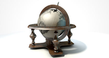 Vintage Wooden World Globe