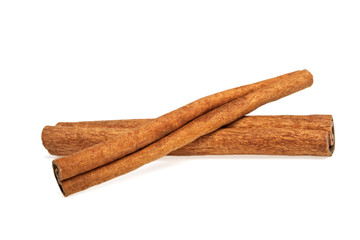 Cinnamon sticks isolated on white background