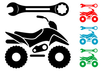 Pictograma reparacion de quad lateral en varios colores © teracreonte