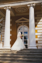 bride enters the building