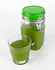 Green Smoothie Glass And Jar