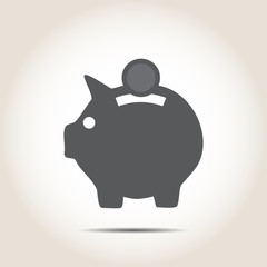 Pig Money Box icon with shadow