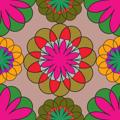 mosaic seamless floral pattern.Vector pattern