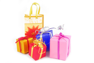 gifts presents isolated on white